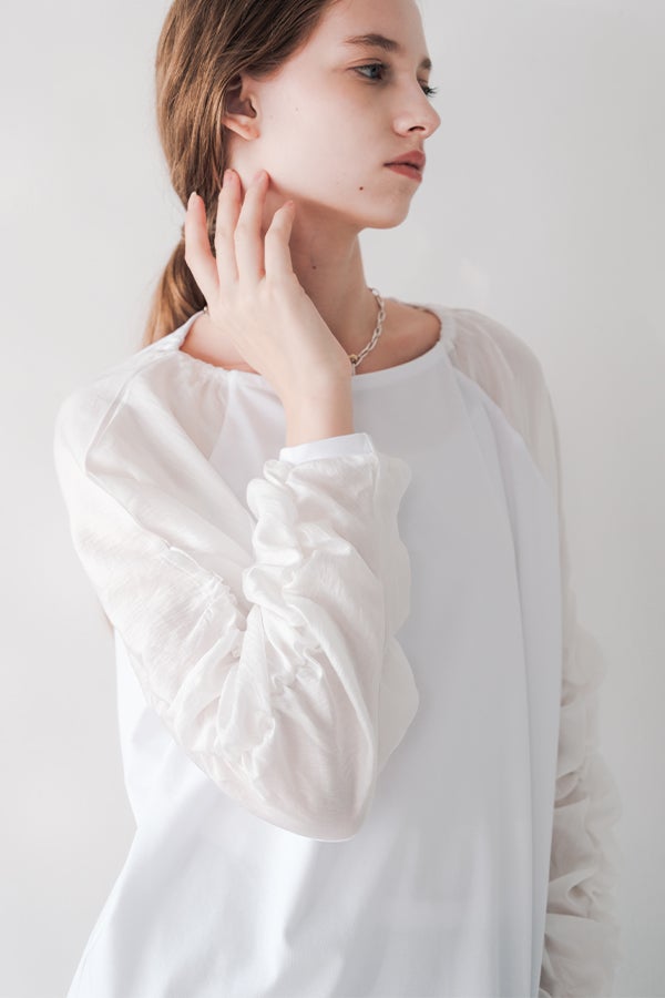 Sleeve Shirring Pullover