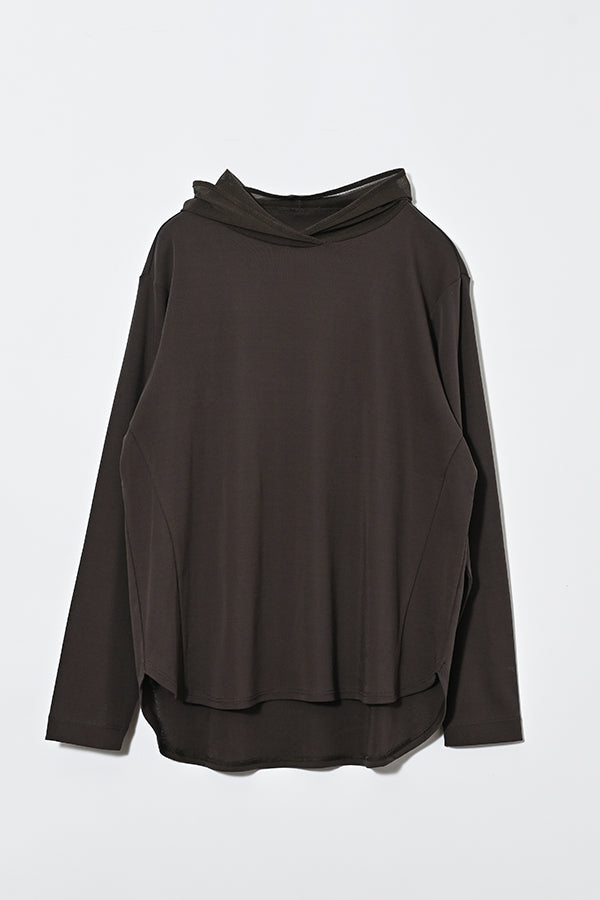 Tulle Hood High-Twist Pullover