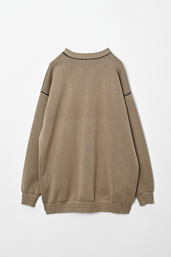 Sweat-Like Reversible Knit Pullover