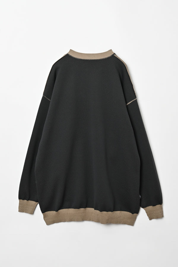 Sweat-Like Reversible Knit Pullover