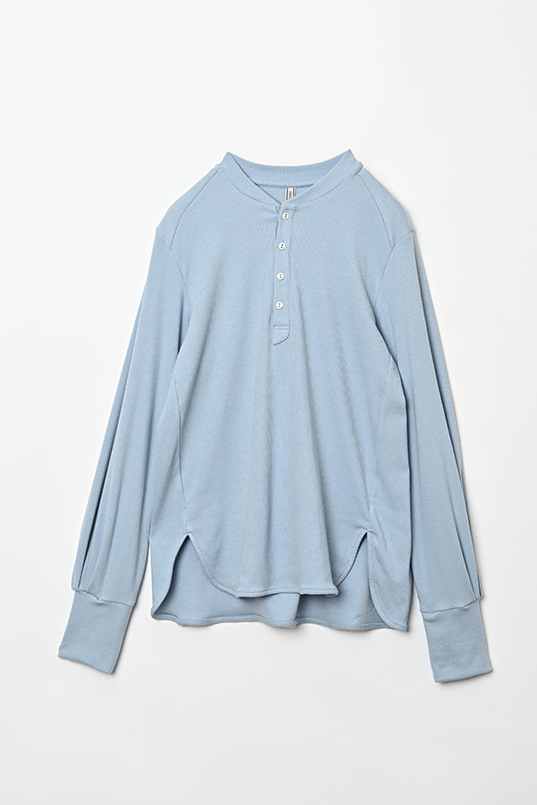 Henley Neck Round Hem Pullover