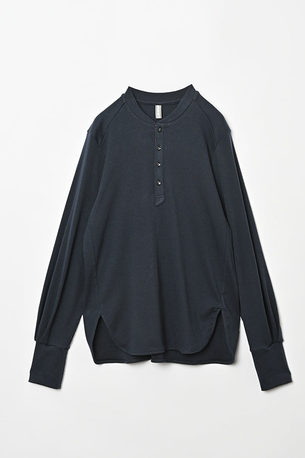 Henley Neck Round Hem Pullover