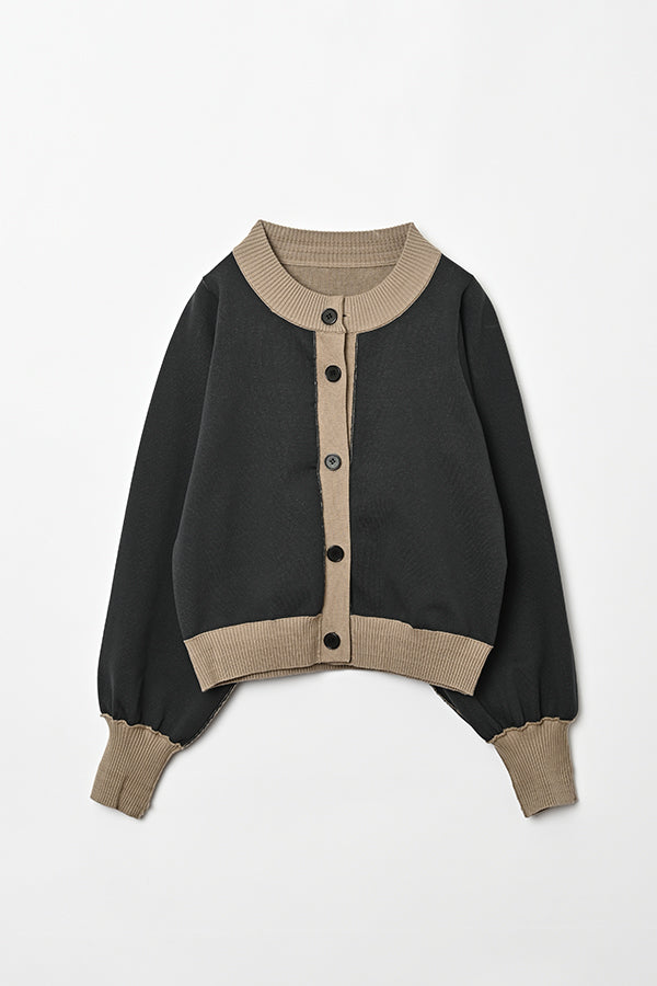 Sweat-Like Reversible Knit Cardigan