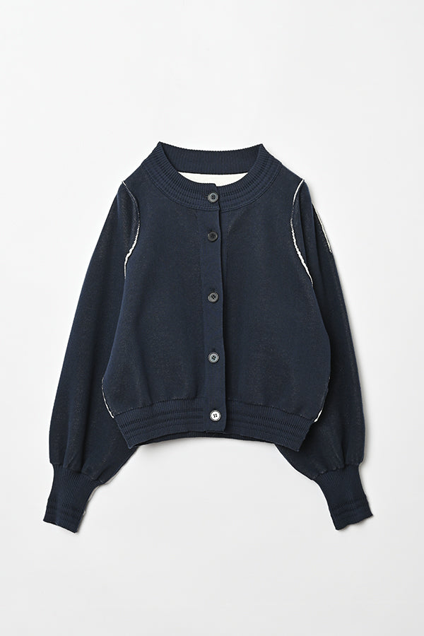 Sweat-Like Reversible Knit Cardigan