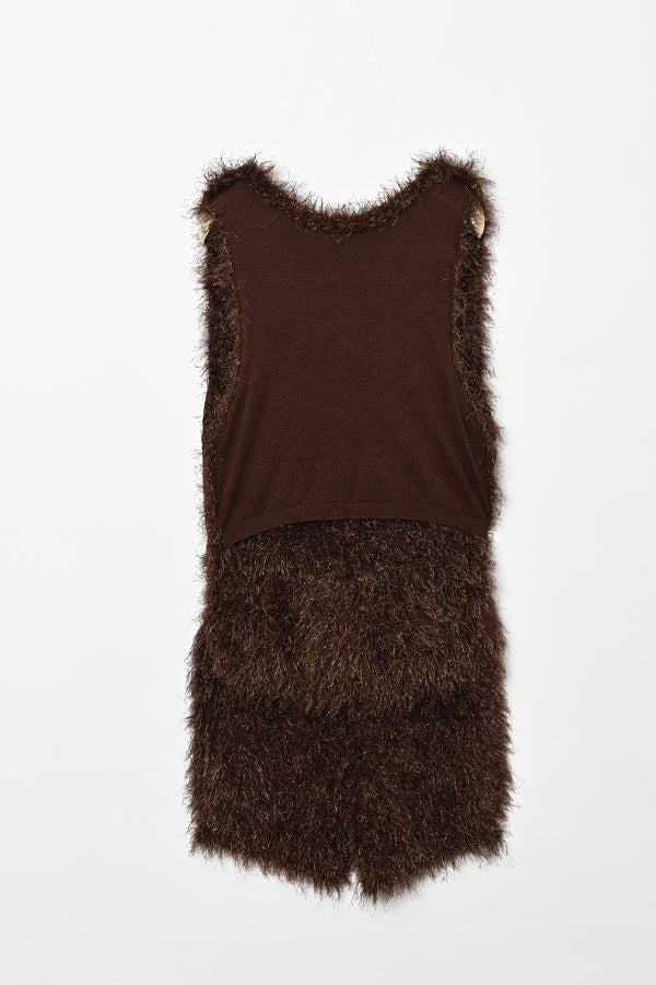 4-Way Knit Fur Vest