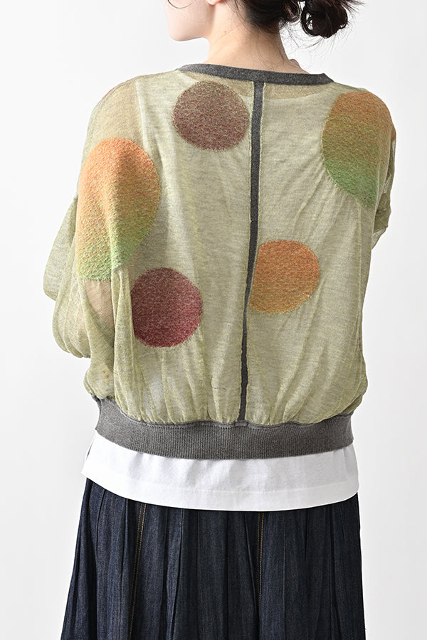 Sheer Circle Gather Cardigan