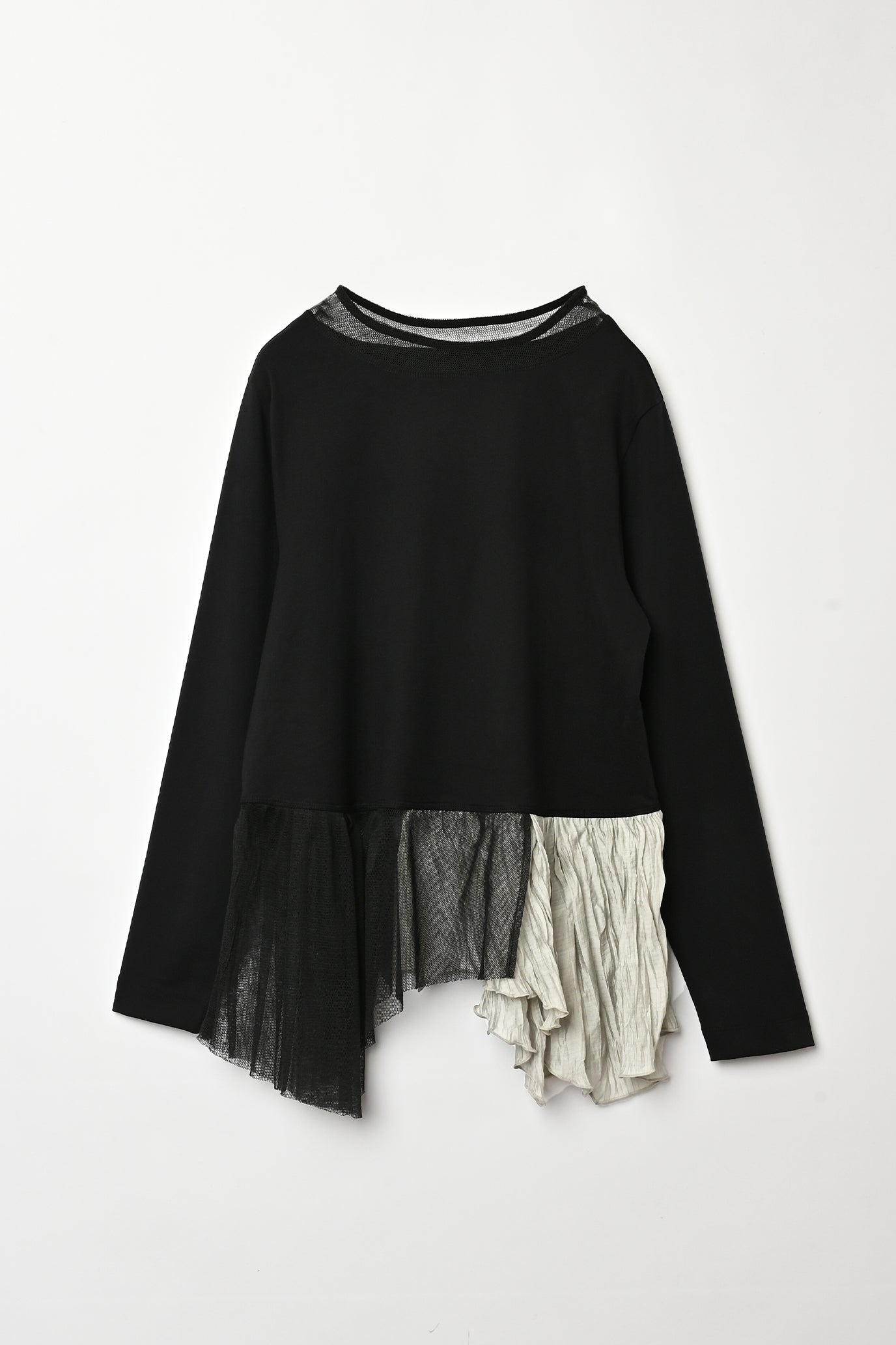 Tulle & Washed Peplum Pullover