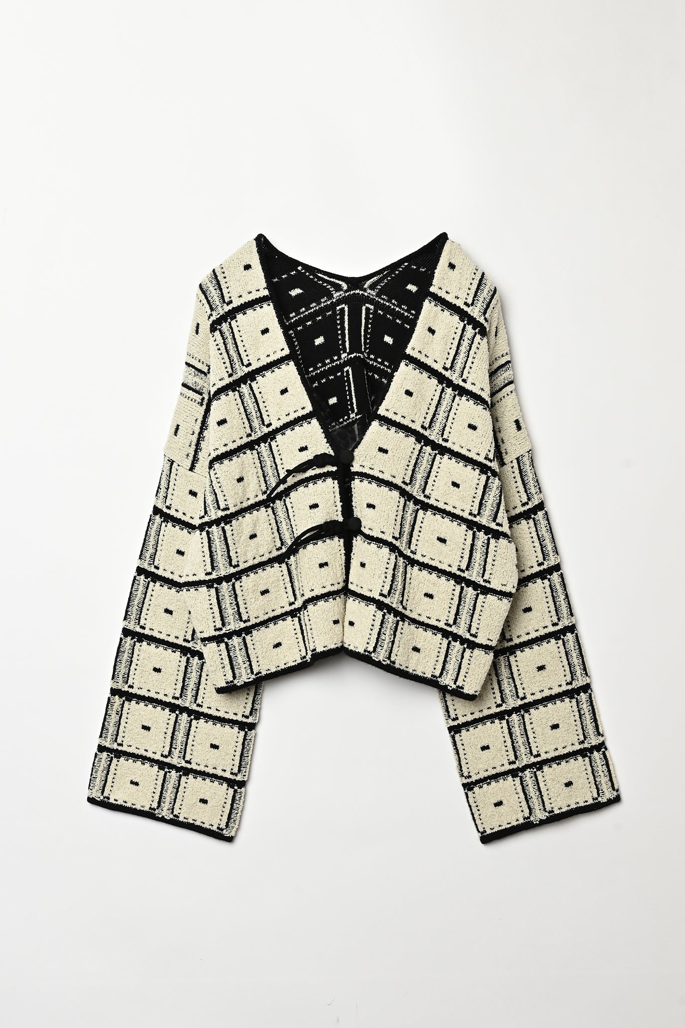 Reversible Geometric Drop Cardigan