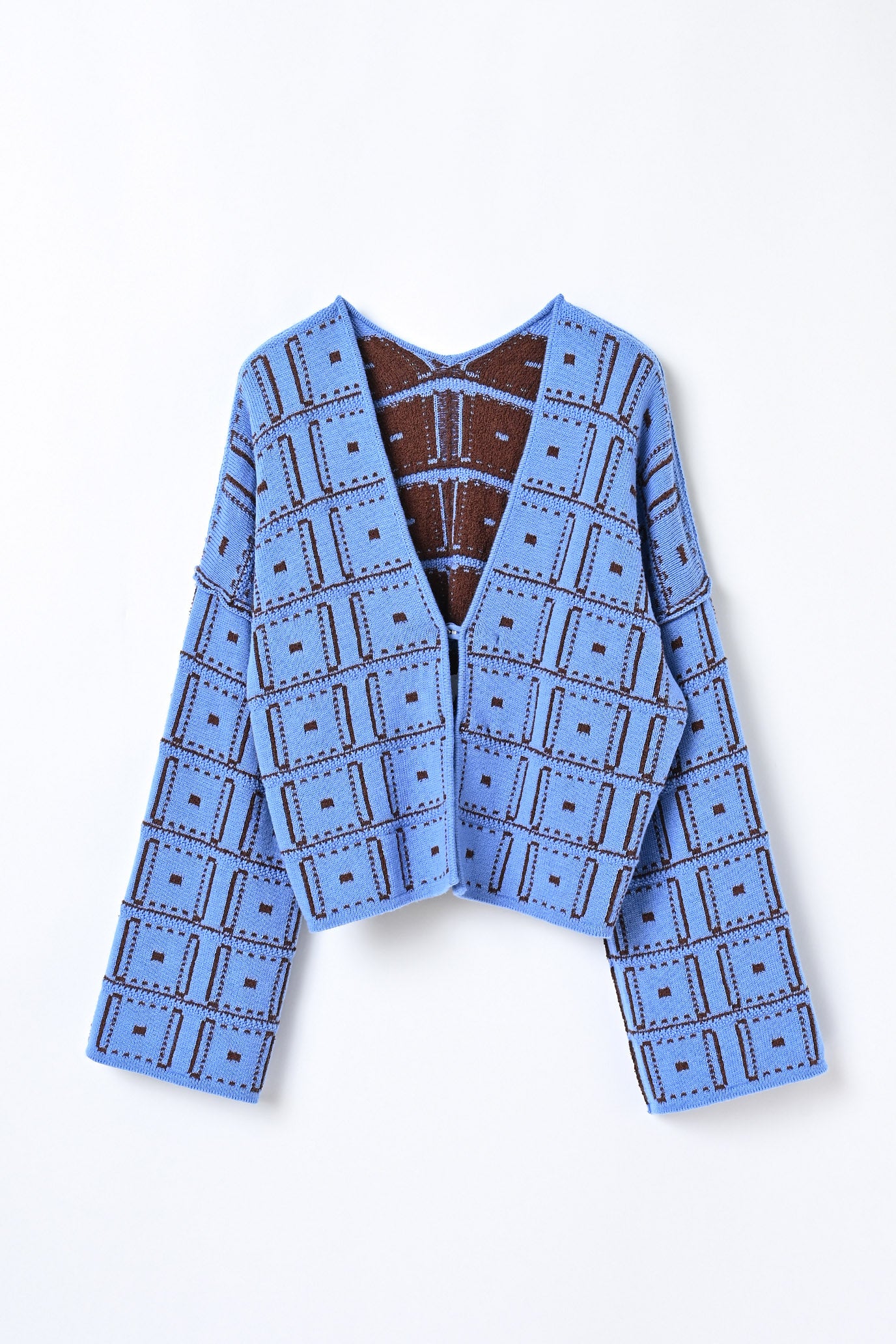 Reversible Geometric Drop Cardigan