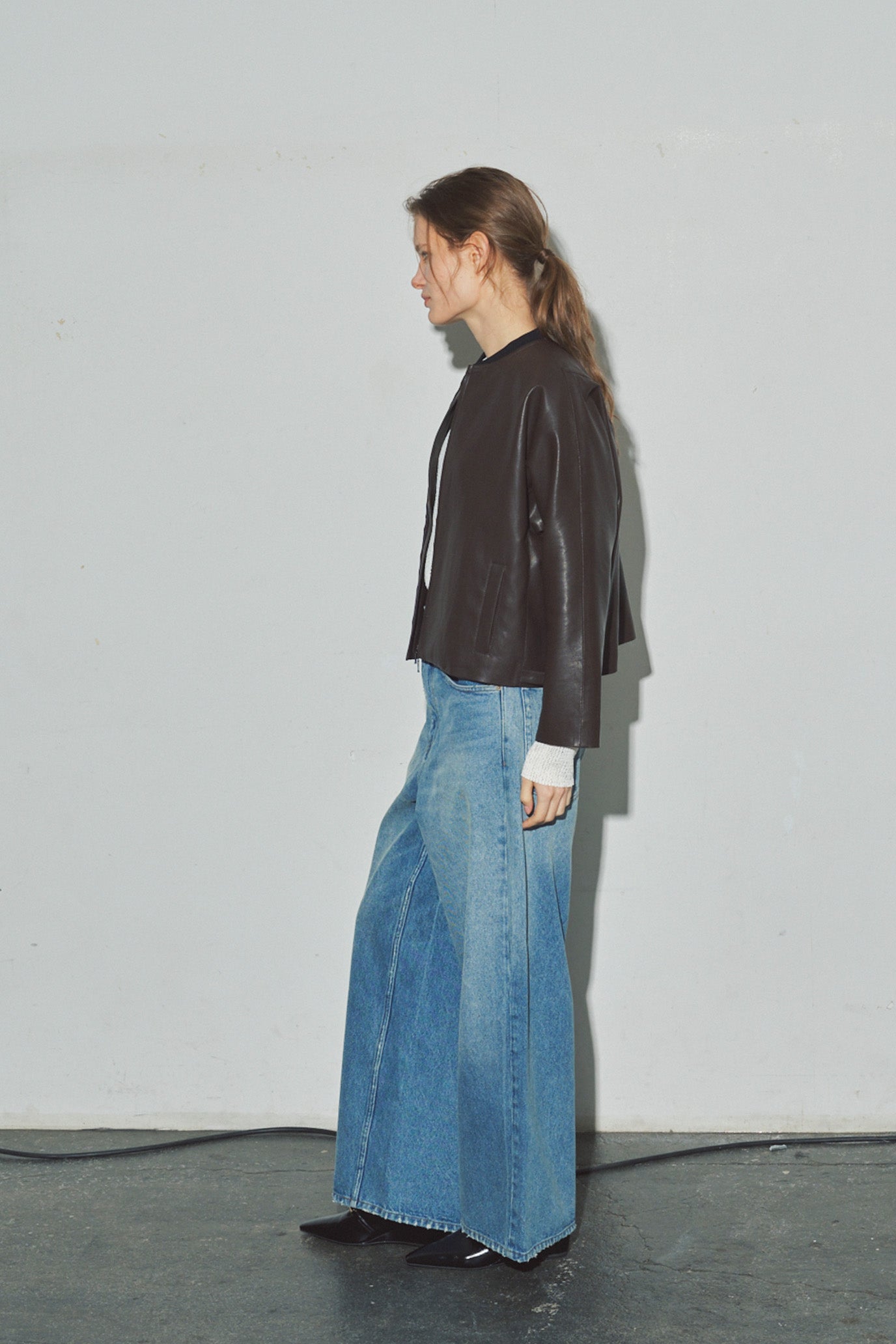 Eco Leather Gusset Sleeve Jacket