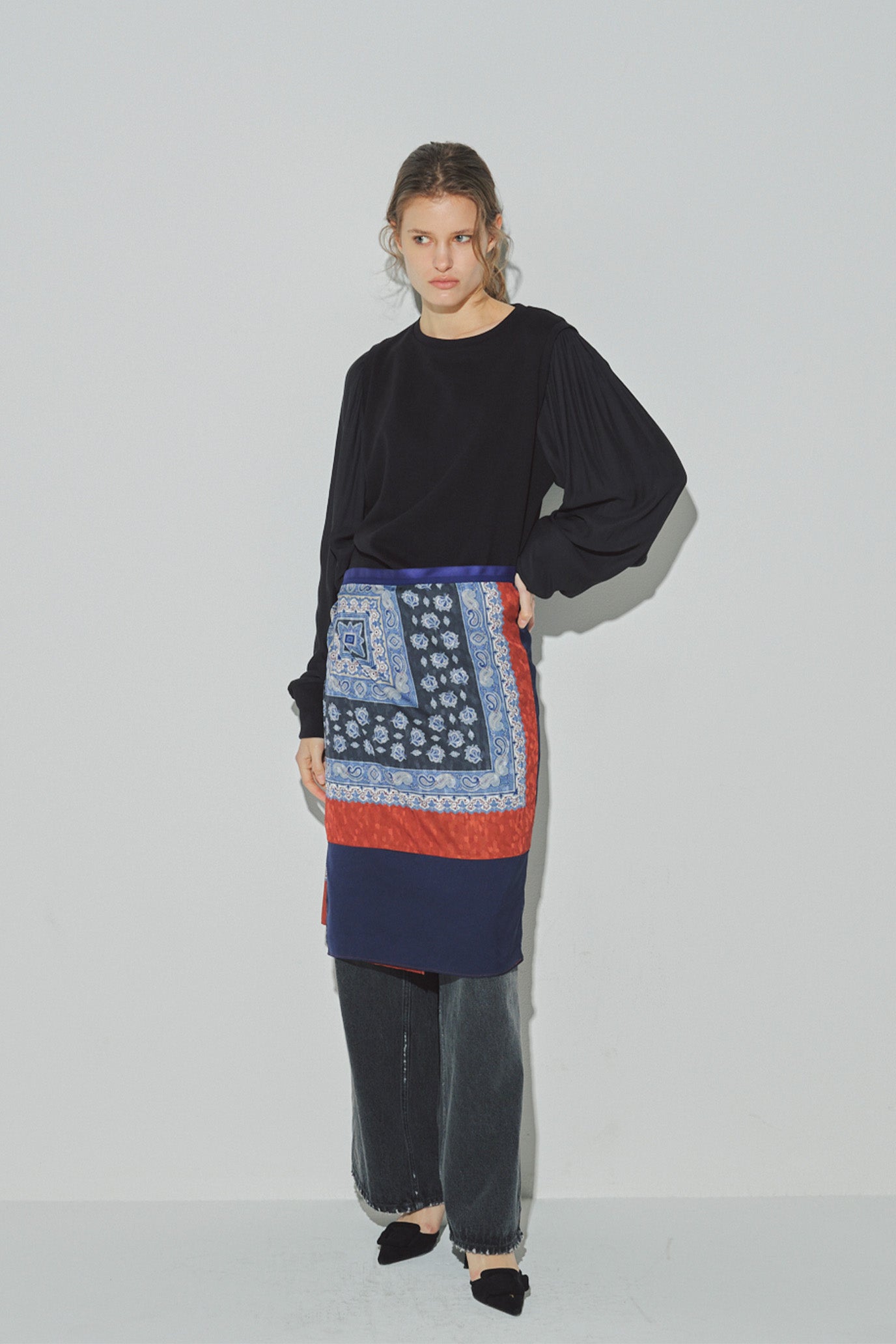 Vintage Scarf Print Skirt