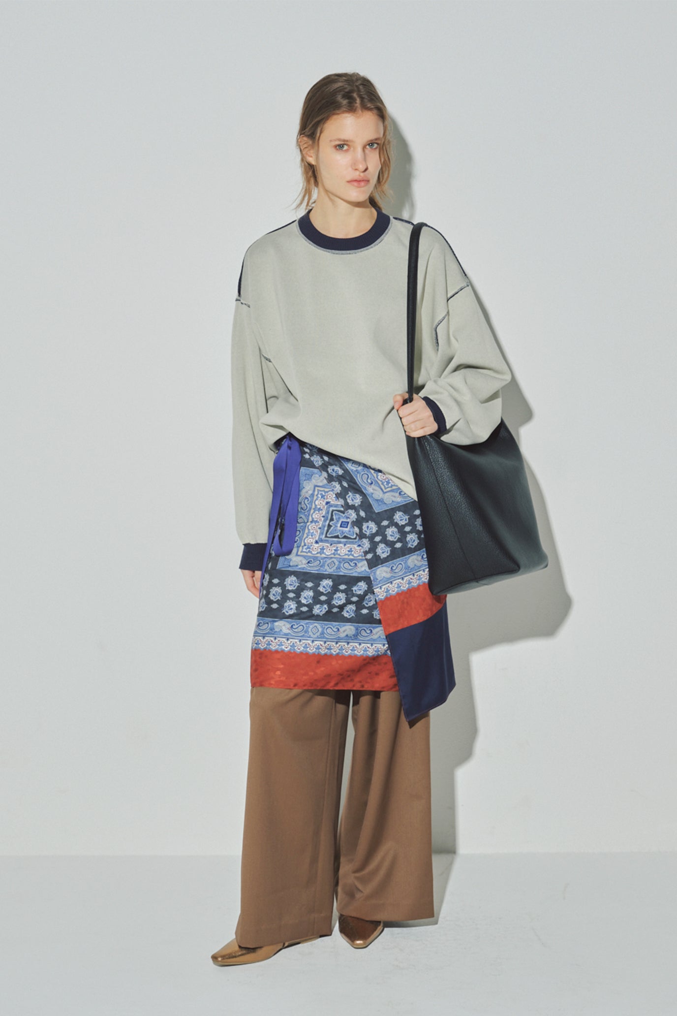 Sweat-Like Reversible Knit Pullover