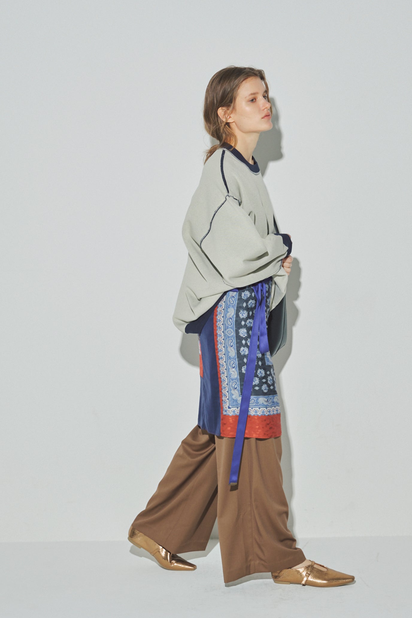 Sweat-Like Reversible Knit Pullover