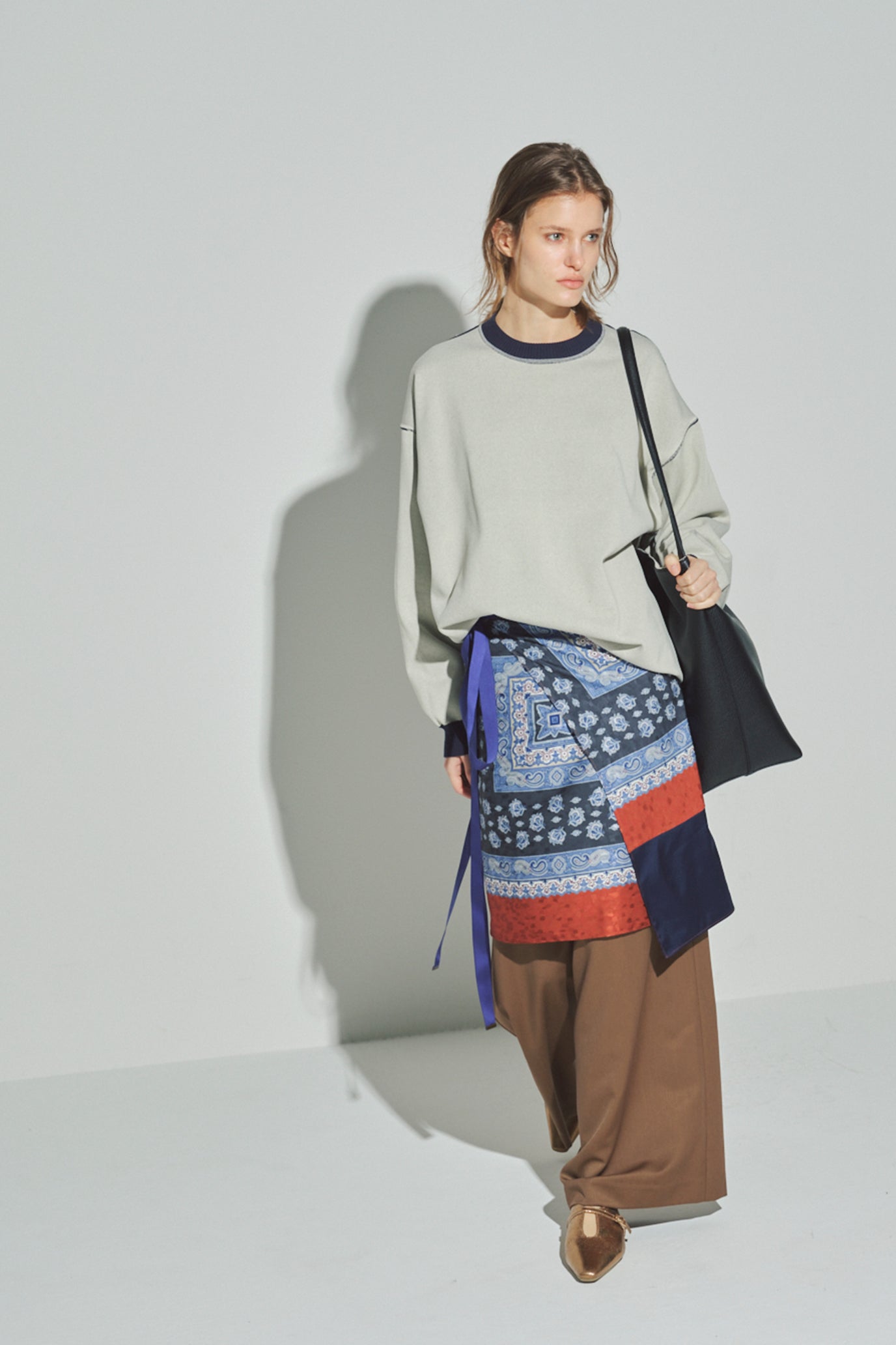 Sweat-Like Reversible Knit Pullover