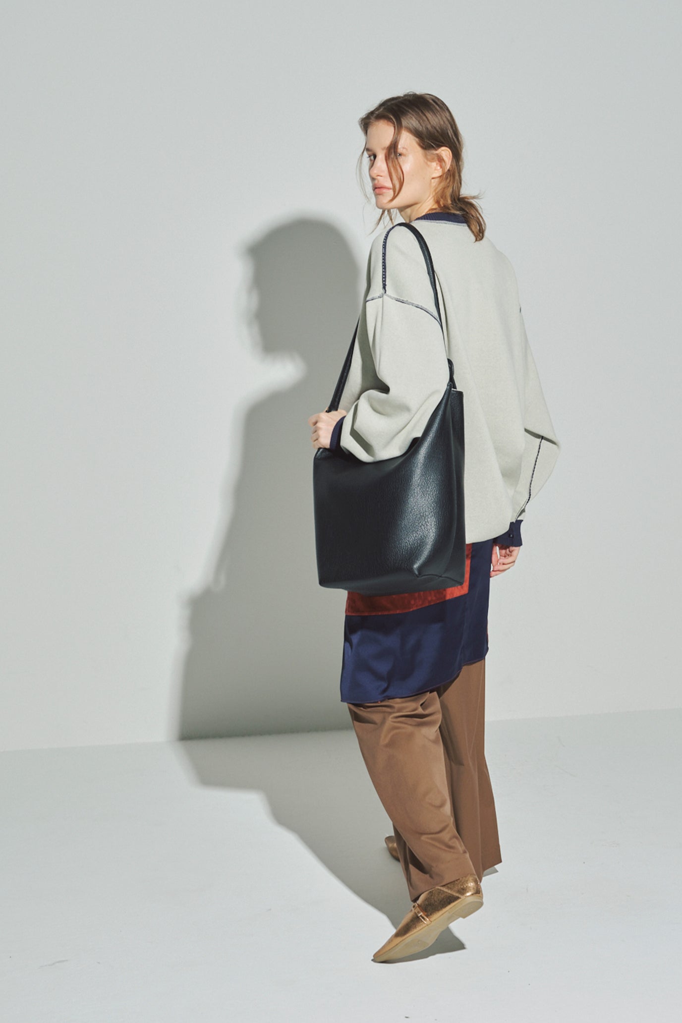 Sweat-Like Reversible Knit Pullover