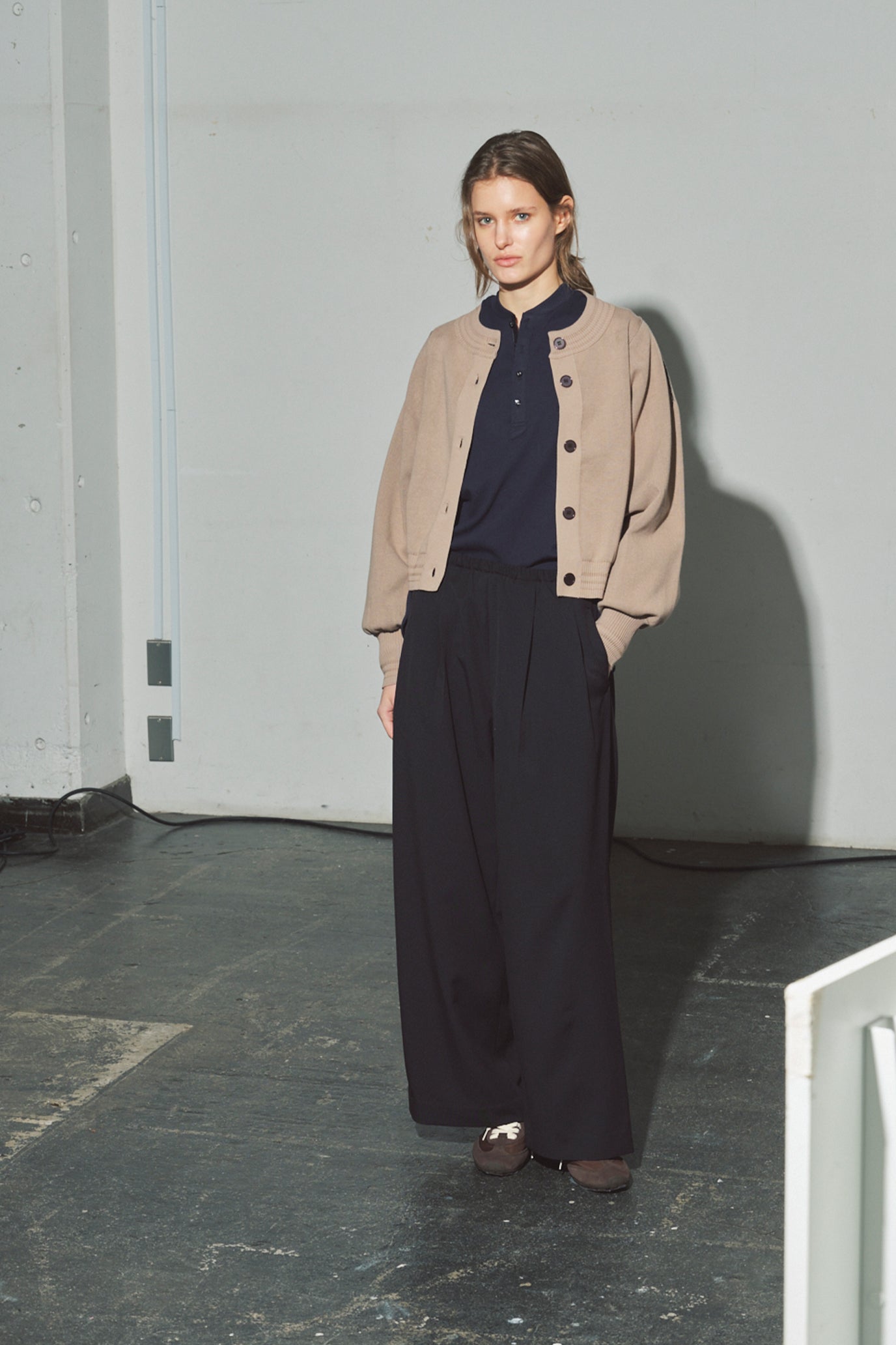 Henley Neck Round Hem Pullover