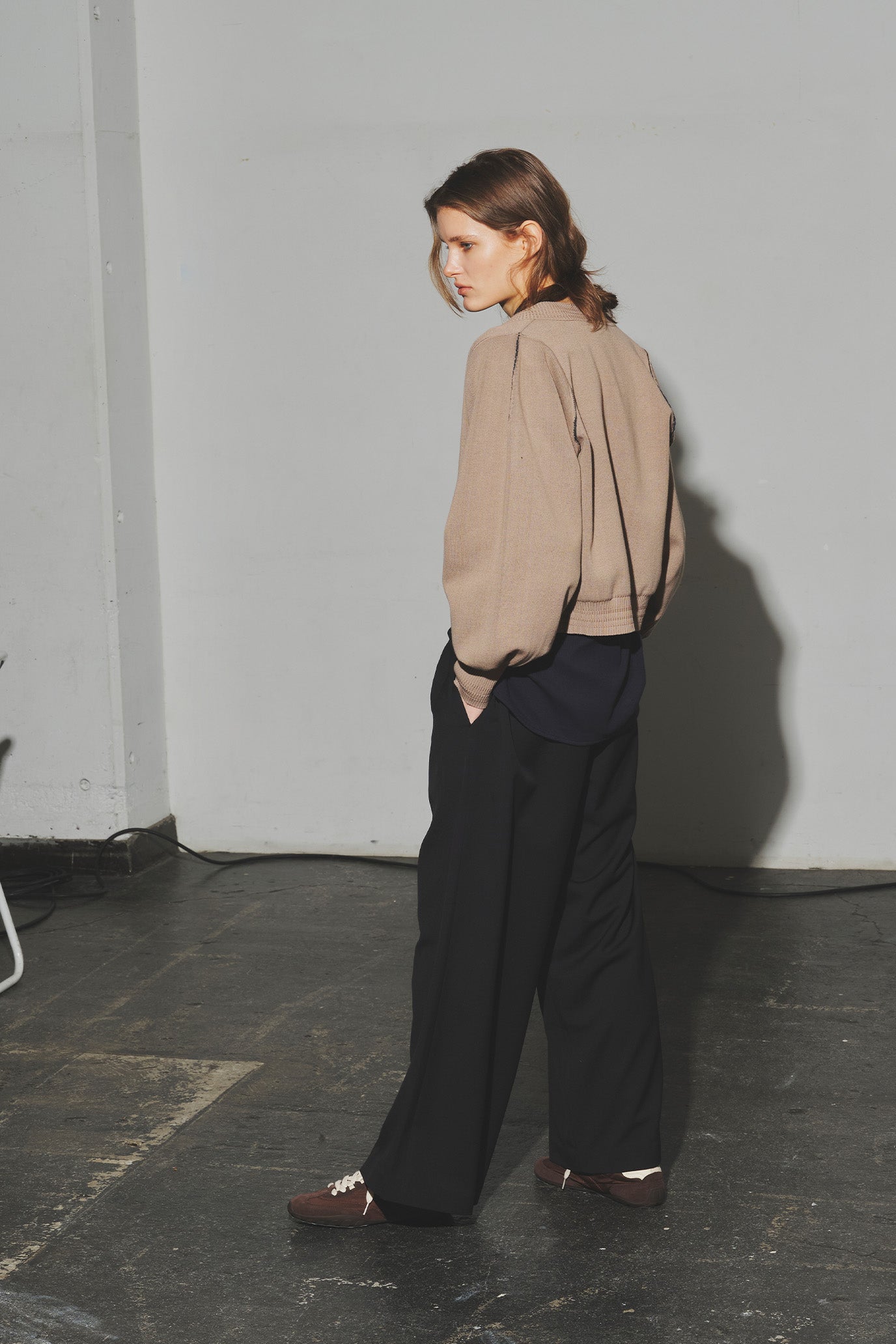 Sweat-Like Reversible Knit Cardigan