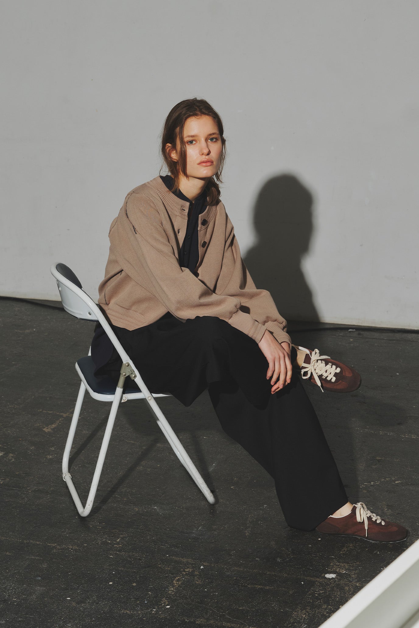Sweat-Like Reversible Knit Cardigan