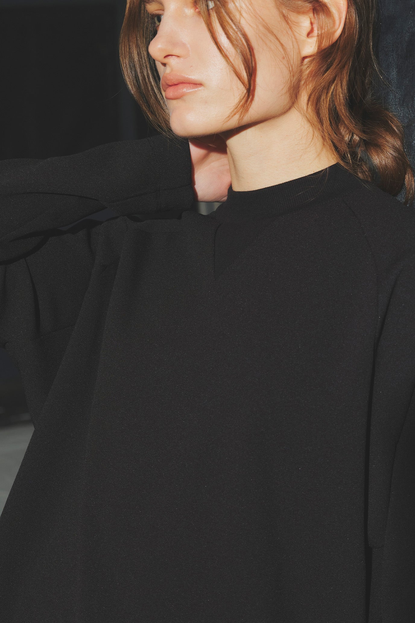 Henley Neck Round Hem Pullover