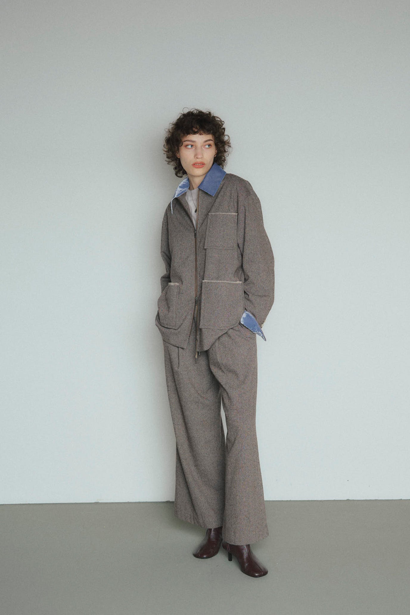 Wool-Cotton Tweed 3-Pocket Jacket