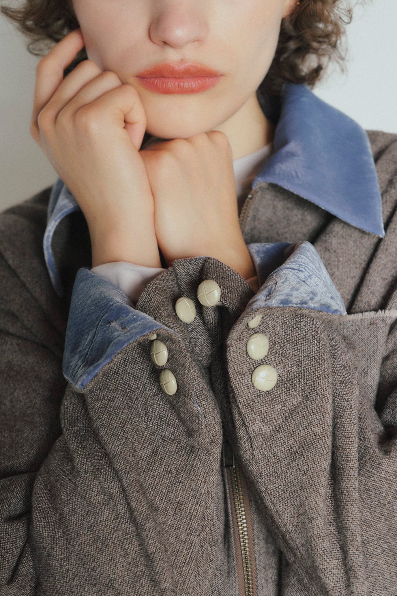 Wool-Cotton Tweed 3-Pocket Jacket