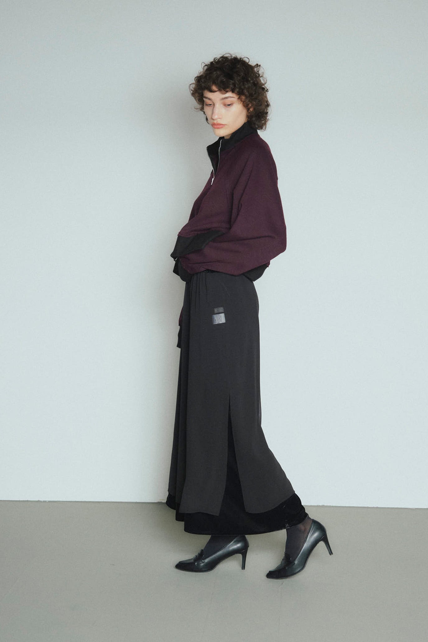Velvet & Sheer Combo Skirt