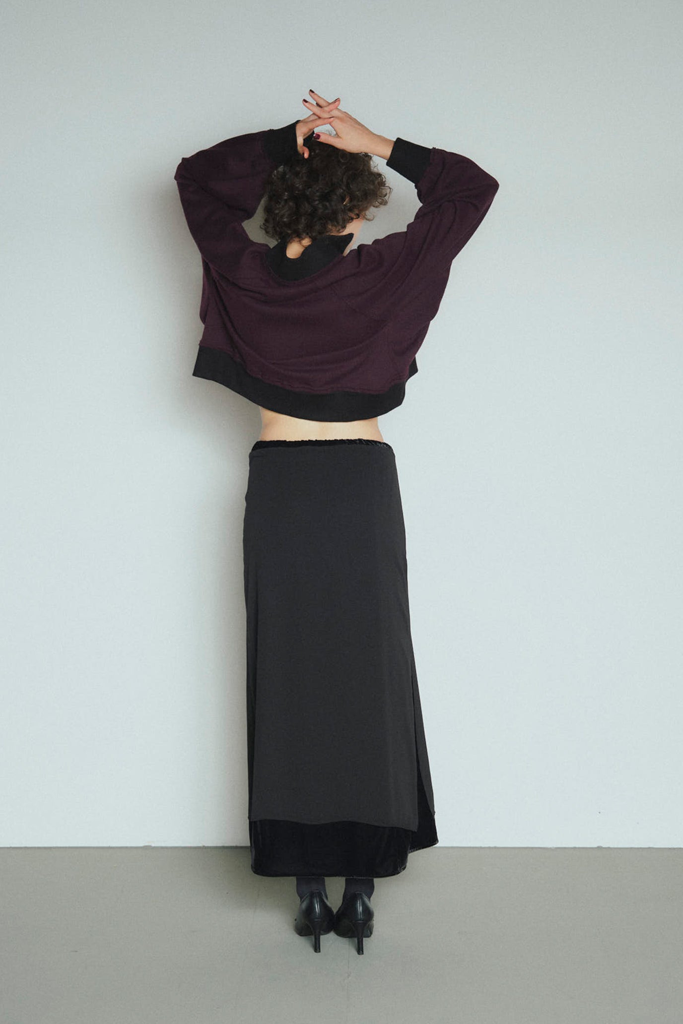 Velvet & Sheer Combo Skirt