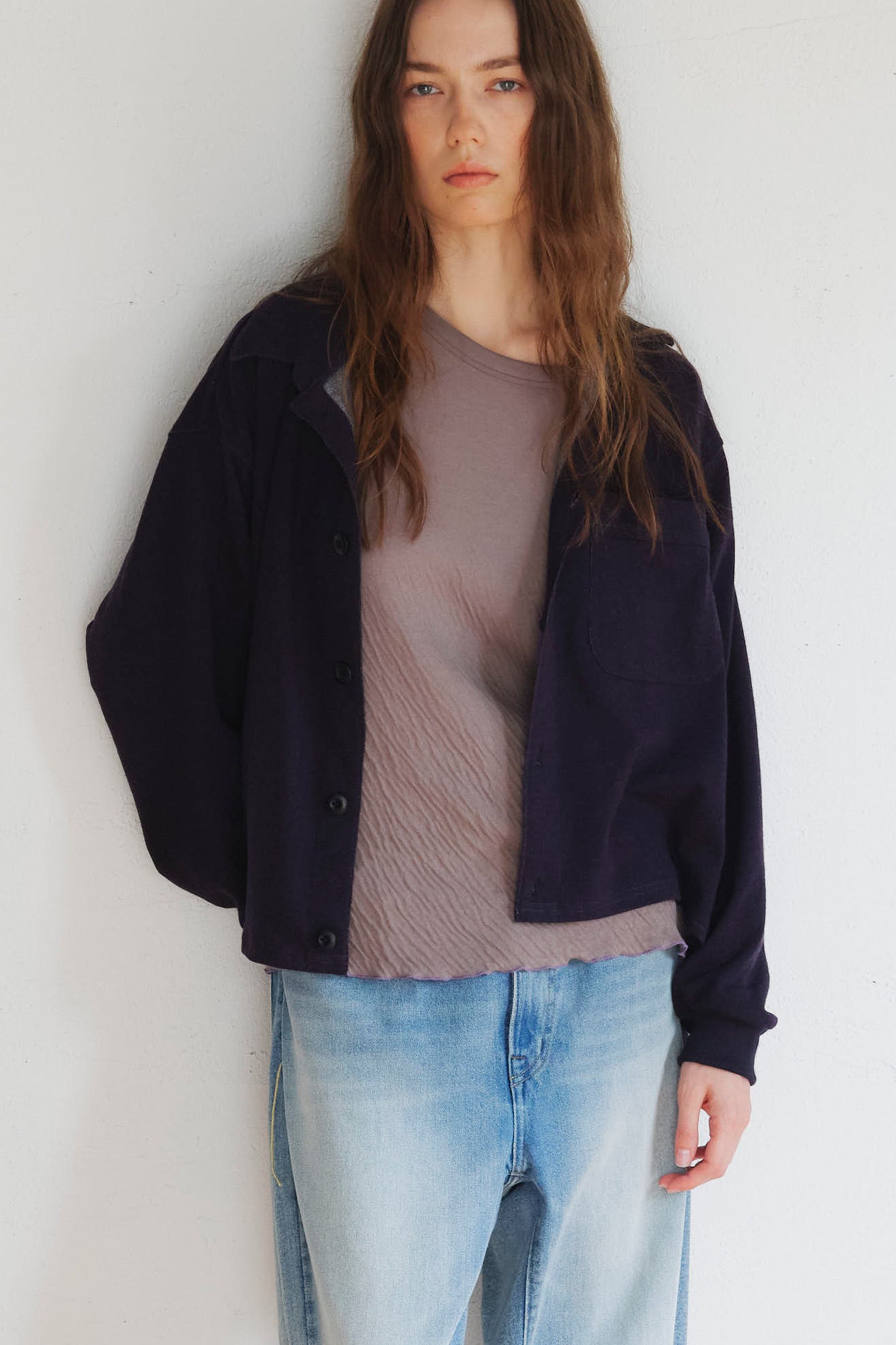 Knit Denim Shirt