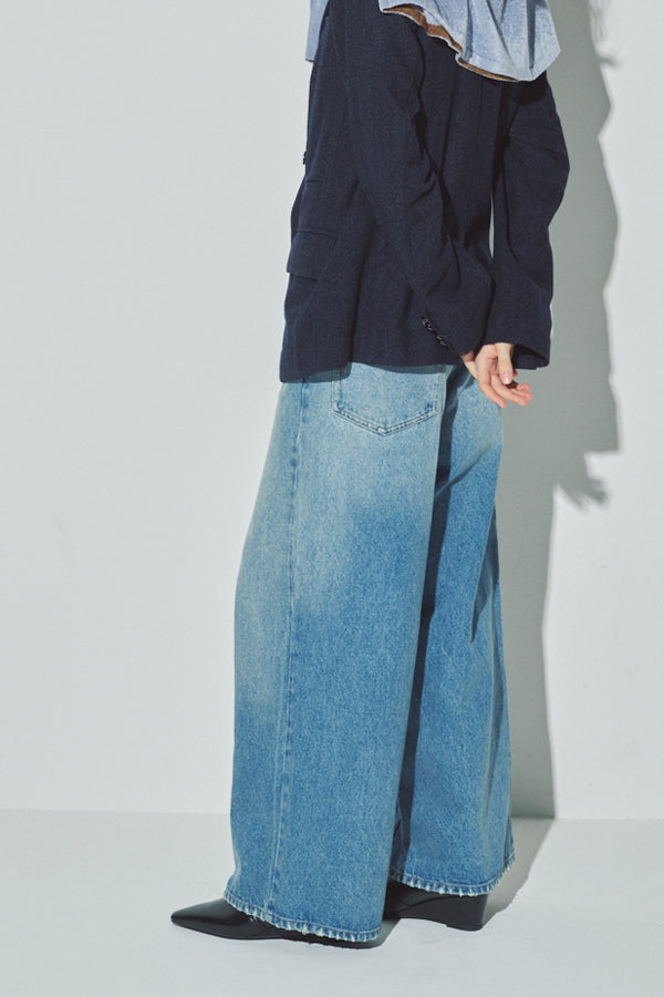 Wide-Leg Denim Trousers