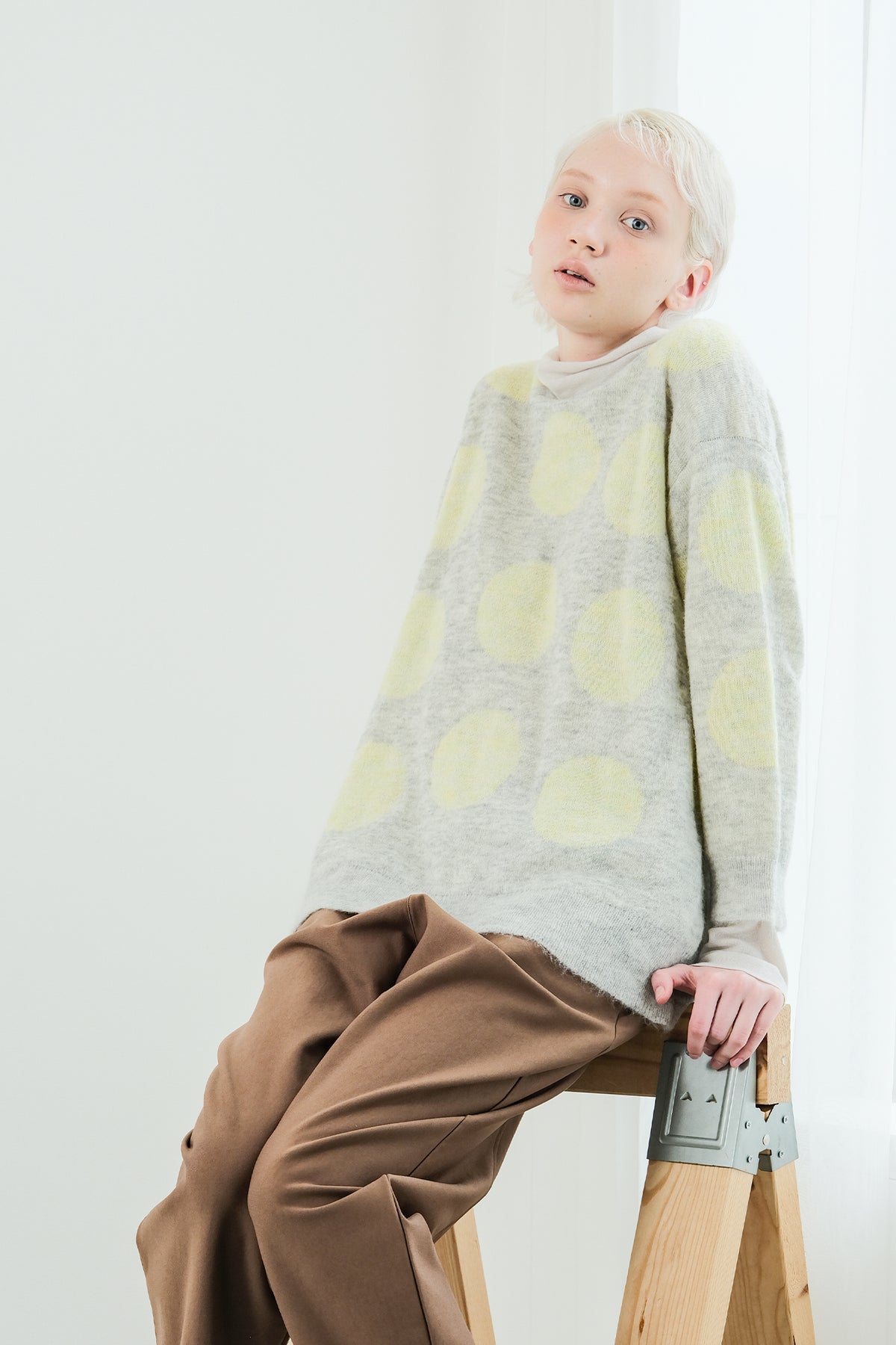 Reversible Mohair Dot Pullover