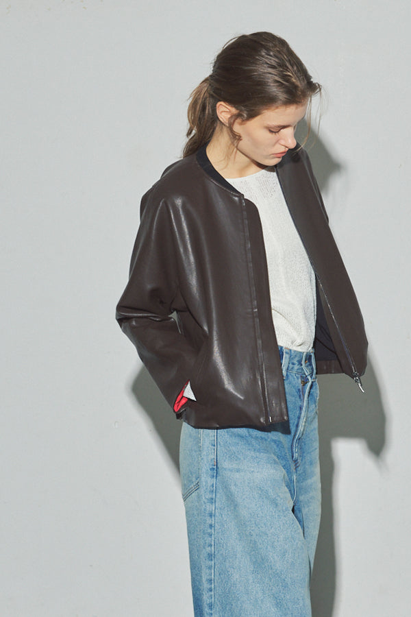Eco Leather Gusset Sleeve Jacket