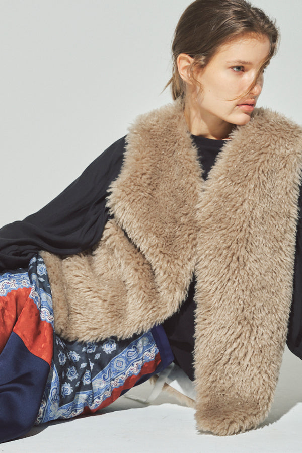 Fur Print Vest