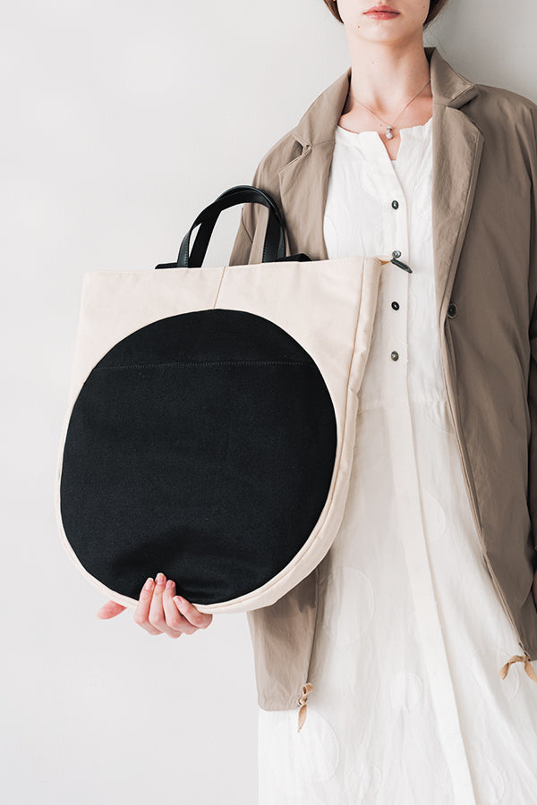 Round Motif Two-Tone 2-Way Bag