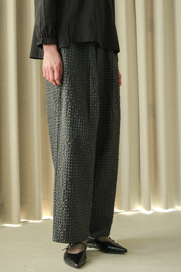 Textured Check Pants