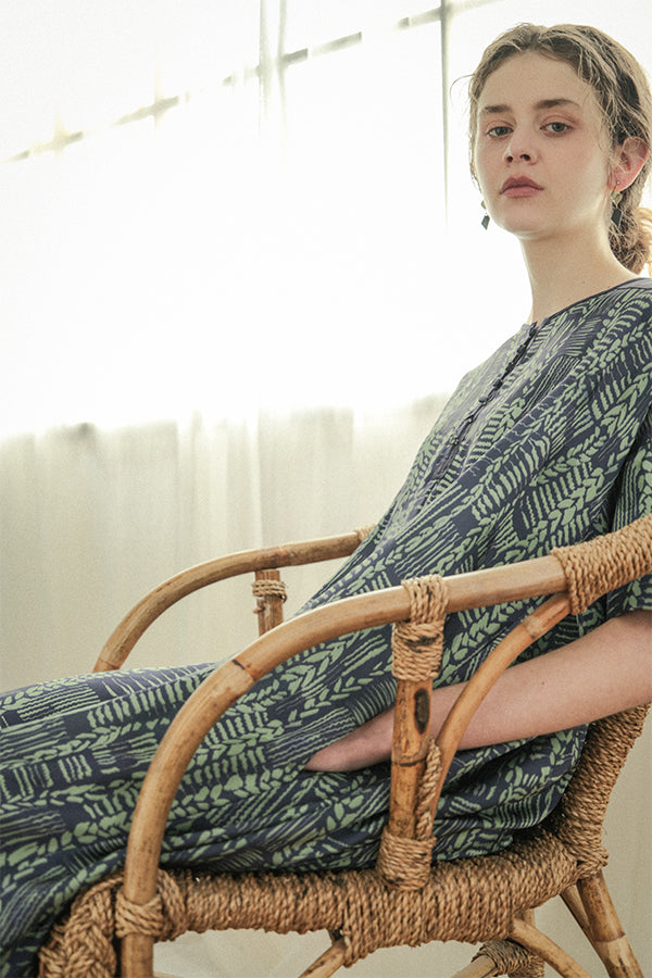 Cable Print Color-Block Dress