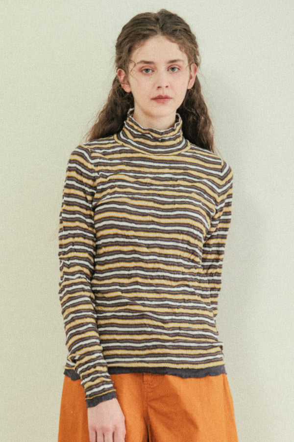 Crinkled Stripe Pullover