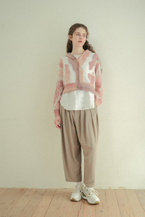 Sheer Camouflage Hooded Cardigan