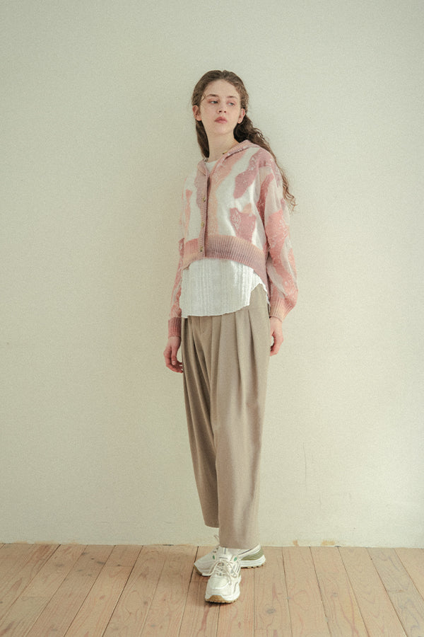Sheer Camouflage Hooded Cardigan