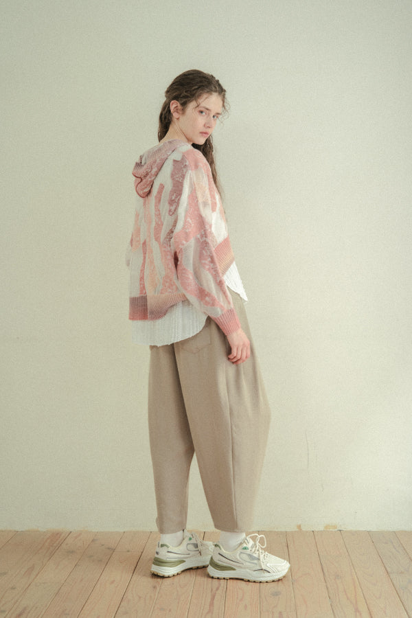 Sheer Camouflage Hooded Cardigan