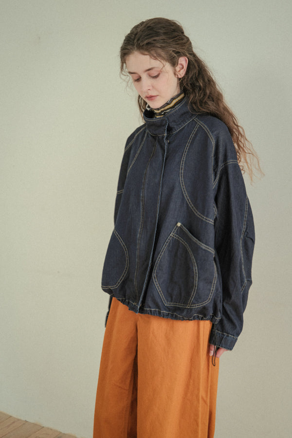 Curve Patch Denim Jacket