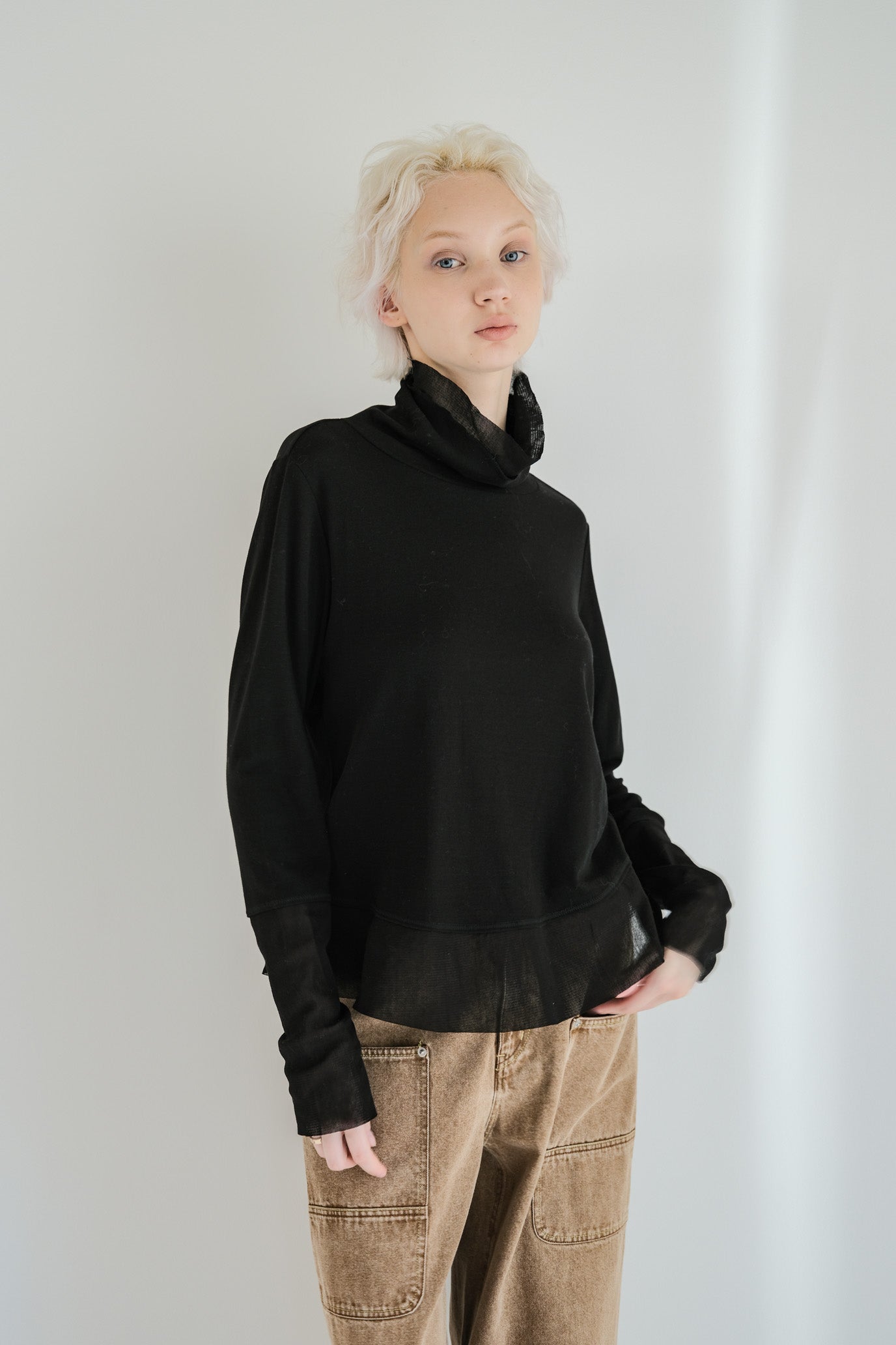 Double Tulle High Neck Inner Top