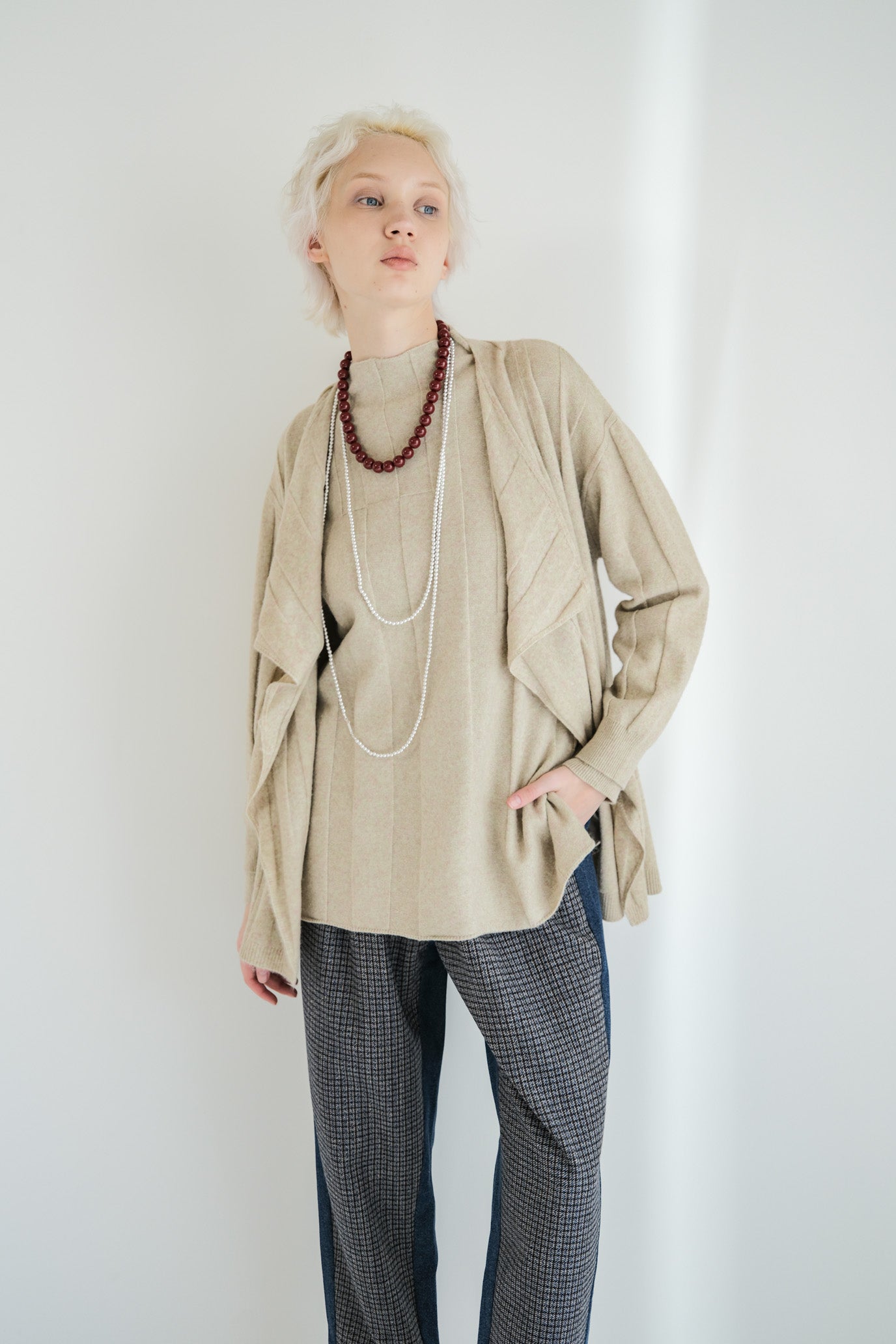 Jersey Reversible Block High Neck Pullover