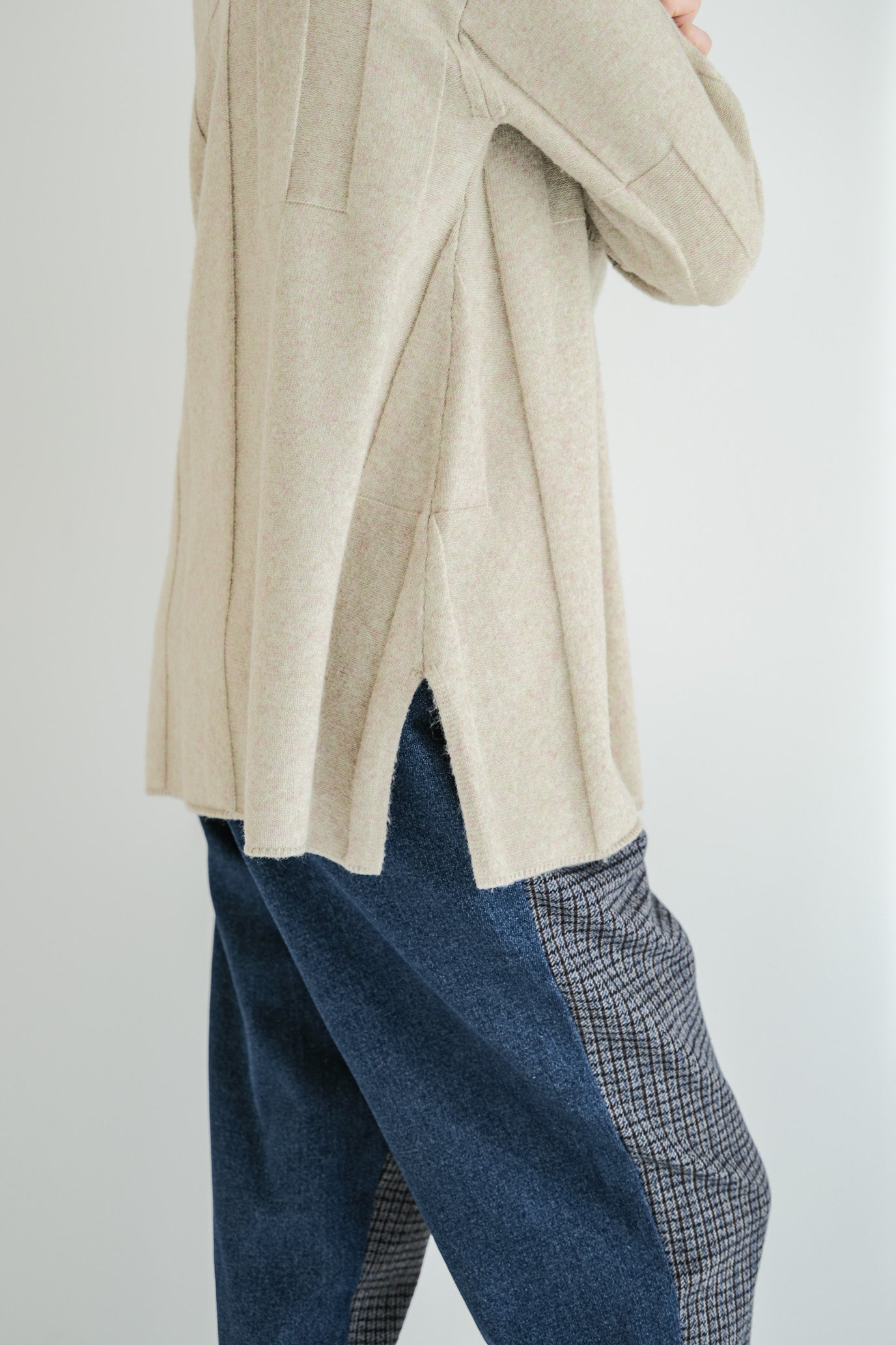 Jersey Reversible Block High Neck Pullover