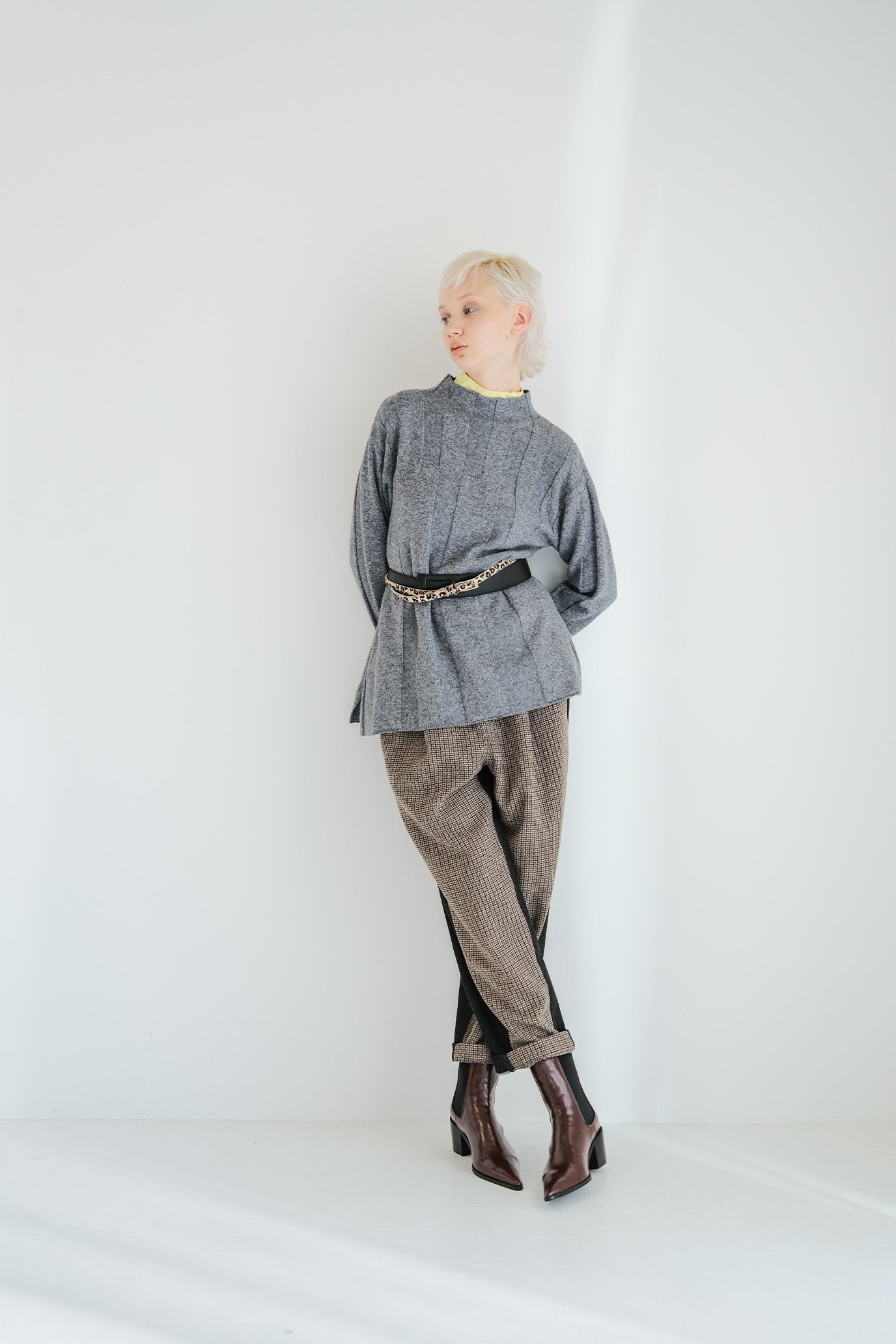 Jersey Reversible Block High Neck Pullover