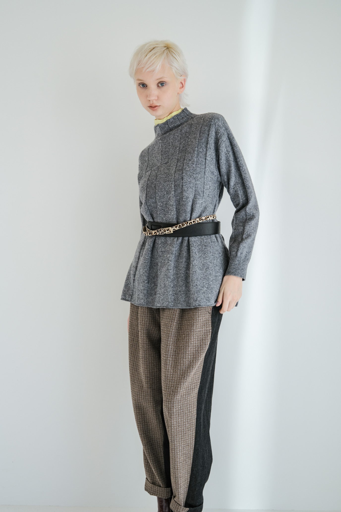 Jersey Reversible Block High Neck Pullover