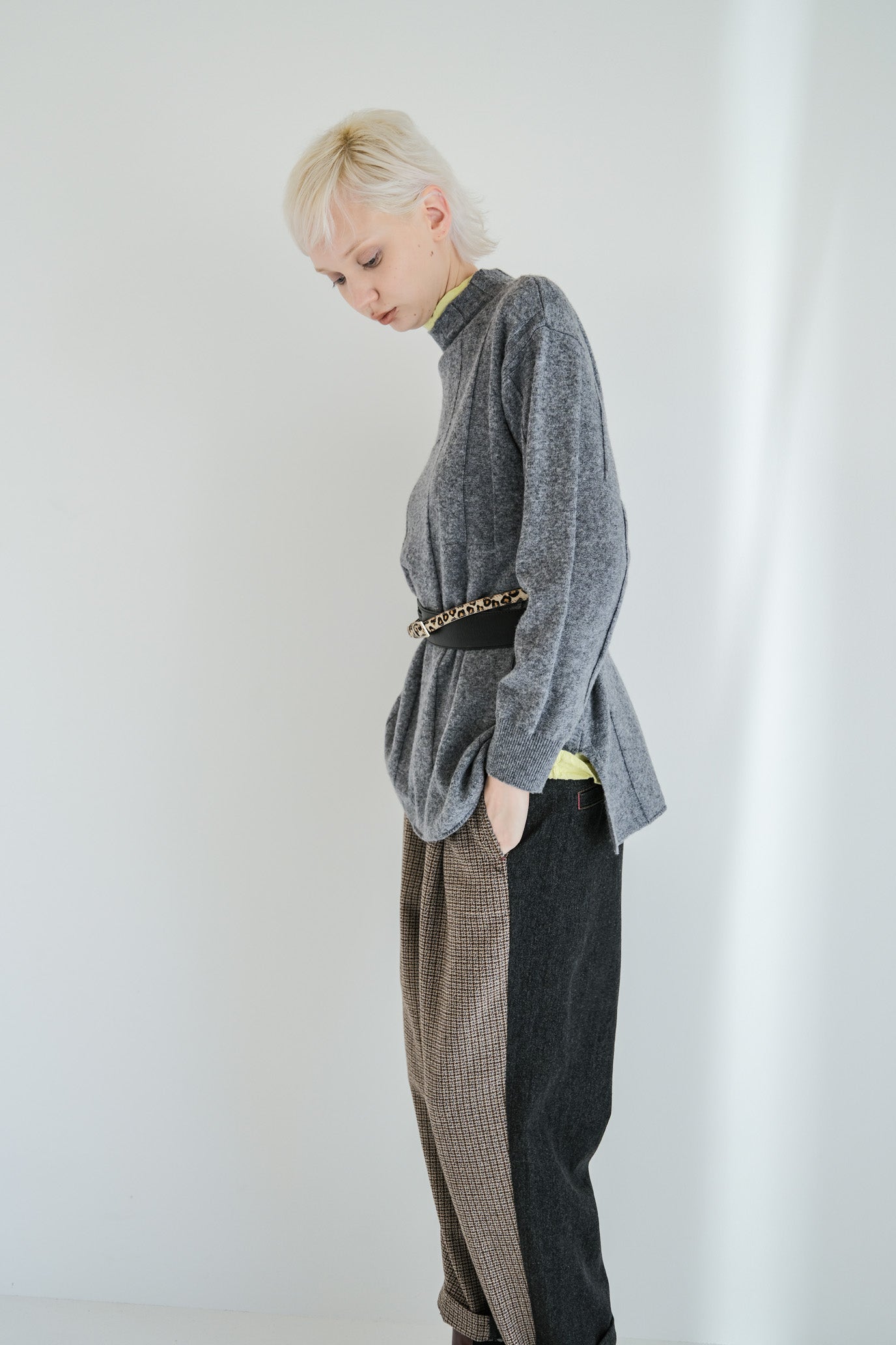 Jersey Reversible Block High Neck Pullover