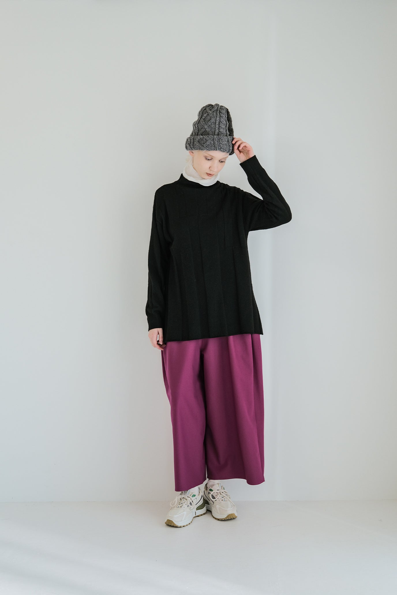 Jersey Reversible Block High Neck Pullover