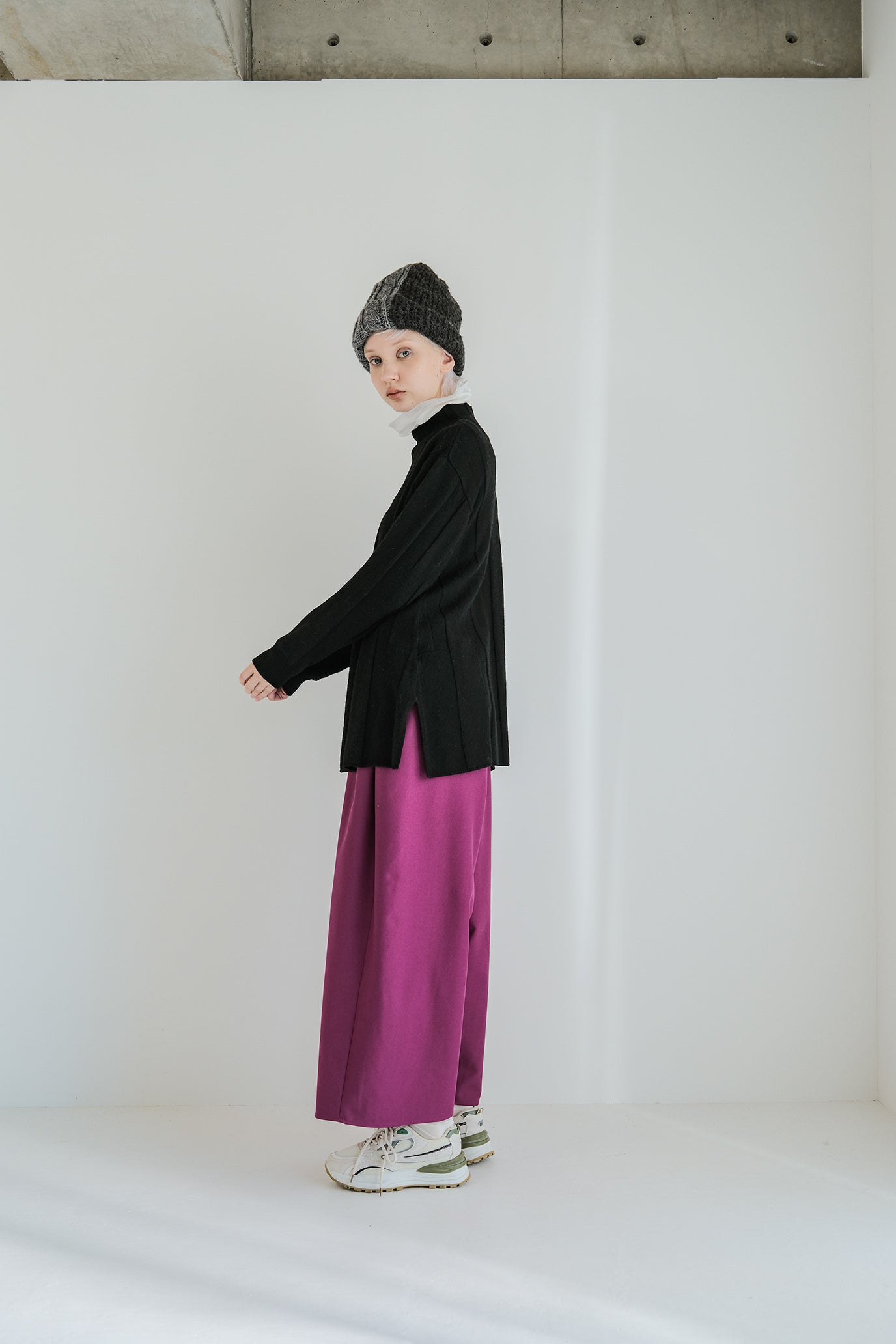 Jersey Reversible Block High Neck Pullover