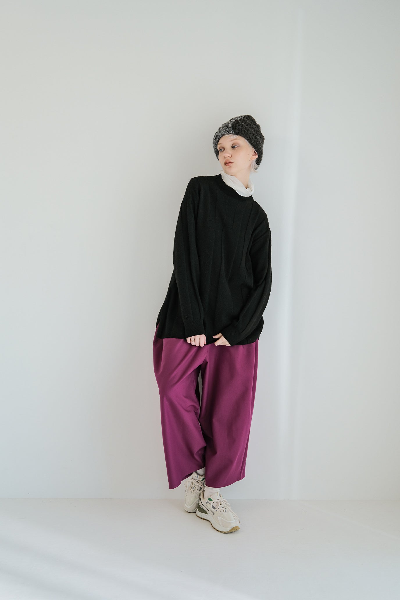 Jersey Reversible Block High Neck Pullover