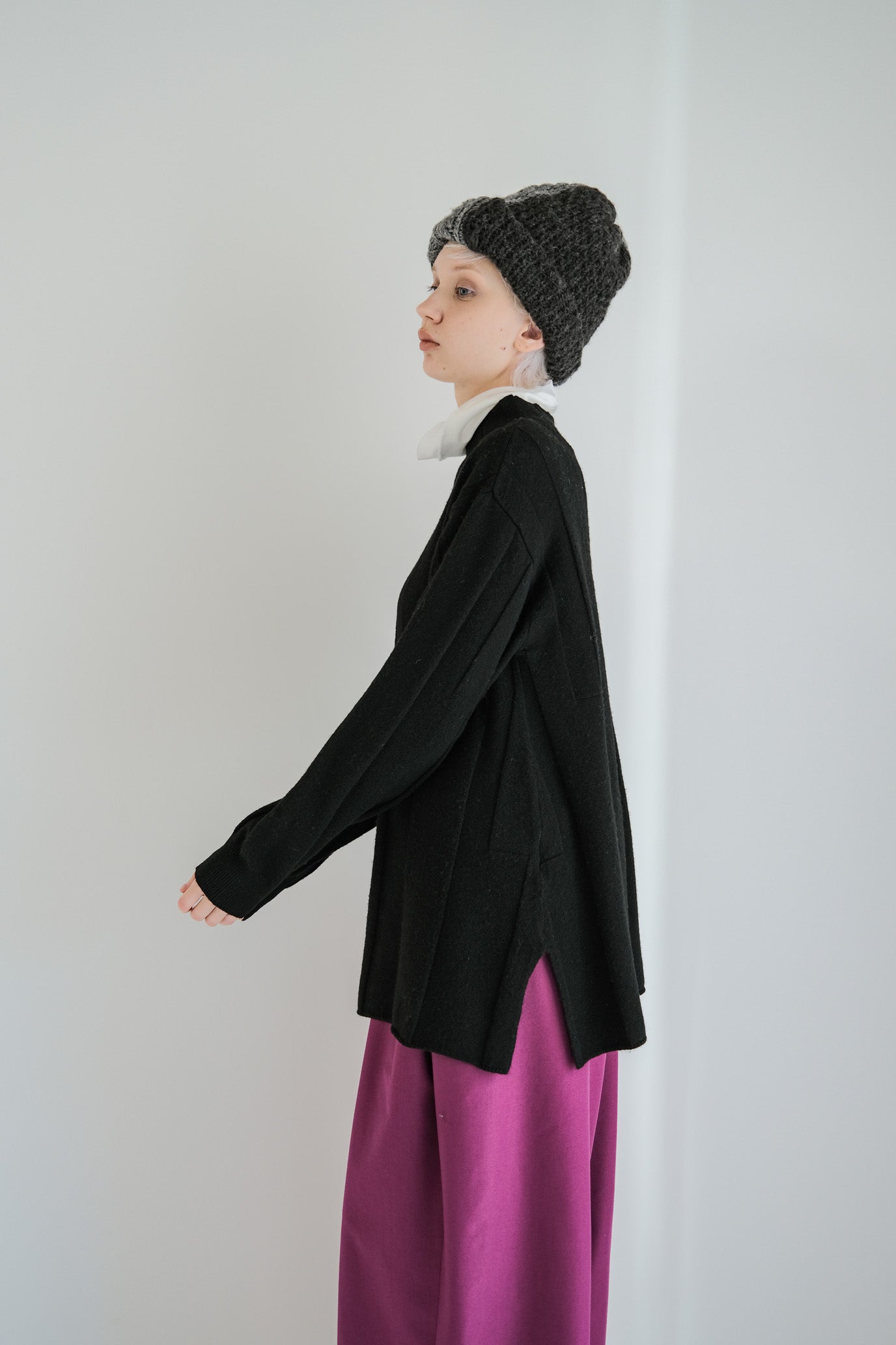 Jersey Reversible Block High Neck Pullover